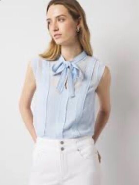 White House Black Market Tie Neck Top Size M